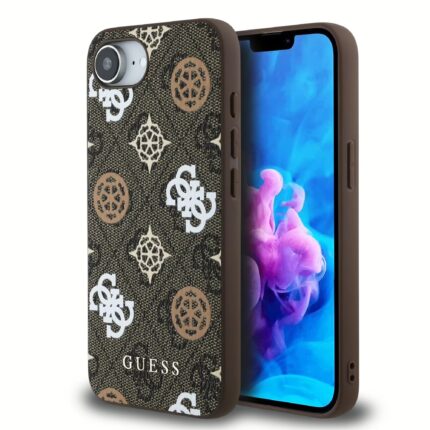Калъф от
Guess PU 4G Peony MagSafe Case за iPhone 16e Brown