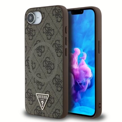 Калъф от
Guess PU 4G Strass Triangle Metal Logo Case за iPhone 16e Brown