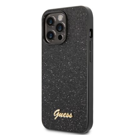 Калъф от Guess PCTPU Glitter Flakes Metal Logo Case за iPhone 14 Pro Max Black