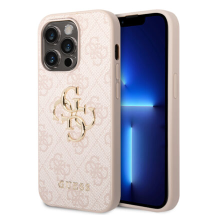 калъф от Guess PU 4G Metal Logo Case за iPhone 15 Pro Pink