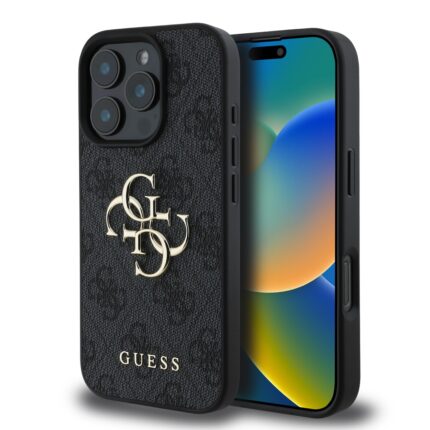 Калъф от Guess PU 4G Metal Logo Case за iPhone 16 Pro Max Grey