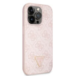 Калъф от Guess PU 4G Strass Triangle Metal Logo Case за iPhone 15 Pro Pink - Image 4