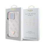 Калъф от Guess PU 4G Strass Triangle Metal Logo Case за iPhone 16 Pro Max Pink - Image 6