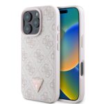 Калъф от Guess PU 4G Strass Triangle Metal Logo Case за iPhone 16 Pro Max Pink