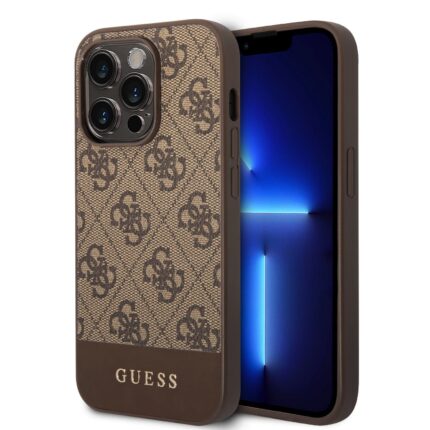 Калъф от Guess 4G Stripe Case за iPhone 14 Pro Brown