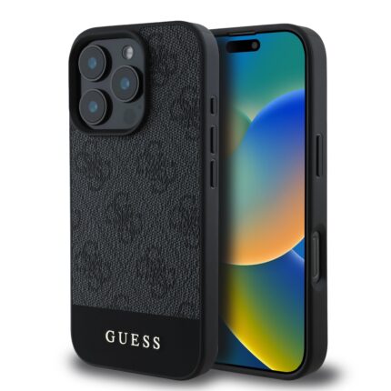Калъф от
Guess PU 4G Stripe за iPhone 16 Pro Max Grey