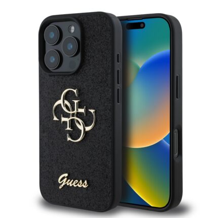 Калъф от
Guess PU Fixed Glitter 4G Metal Logo за iPhone 16 Pro Black