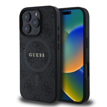 Калъф от
Guess PU Leather 4G Colored Ring MagSafe за iPhone 16 Pro Black