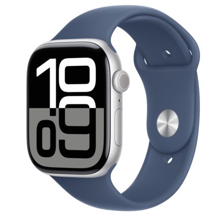 Apple Watch S10 GPS 46mm Silver Alu Case with Denim Sport Band - S/M