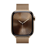Apple Watch S10 Cellular 42mm Gold Titanium Case with Gold Milanese Loop - Image 3