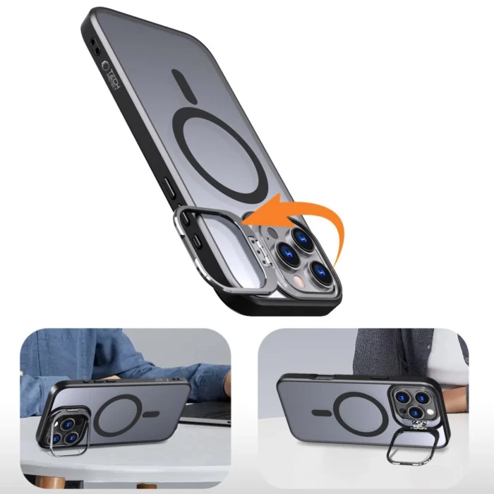 5906302311330-1.webp Калъф от Tech-
Protect MagStand MagSafe Case
with Stand за iPhone 16 Pro Max -
Semi-Transparent - Image 2