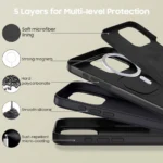 Калъф от Tech-
Protect Silicone MagSafe Case за iPhone 16 Pro Max - Black - Image 4