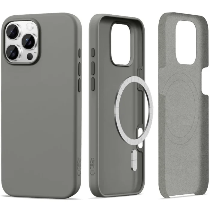 5906302311804.webp Калъф от Tech-Protect
Silicone MagSafe iPhone 16 Pro
Case - Gray - Image 1