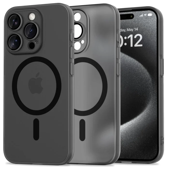 5906302312504.webp Калъф от Tech-
Protect MagSlim MagSafe iPhone
15 Pro Case - Black - Image 1