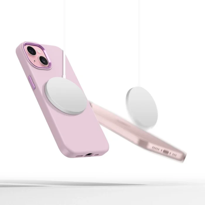 5906302321995-2.webp Калъф от Tech-
Protect Silicone PU MagSafe
за iPhone 15 Case - Pink - Image 3