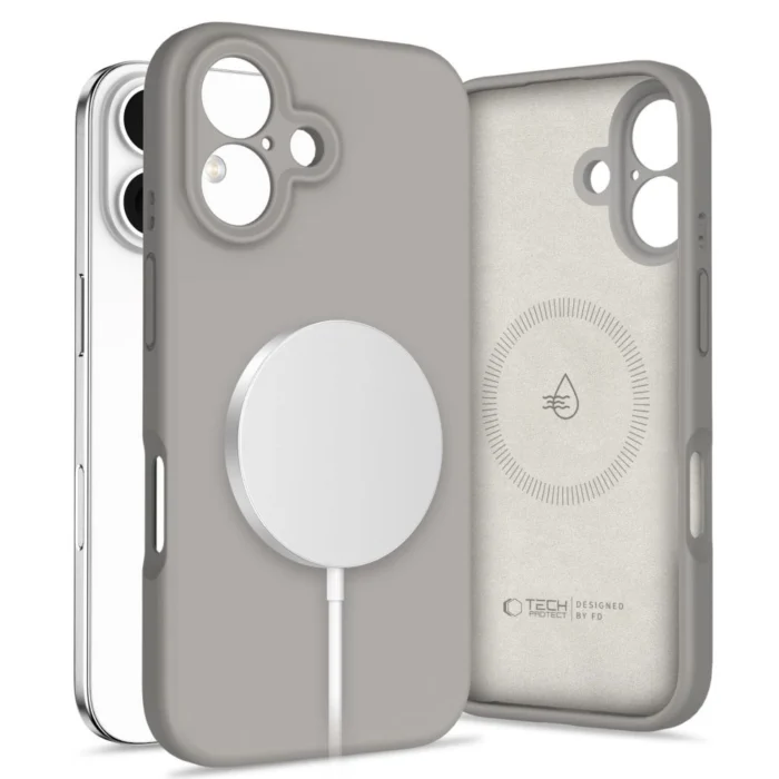 5906302322503.webp Калъф от Tech-
Protect Liquid Silicone MagSafe
iPhone 16 Case - Gray - Image 1