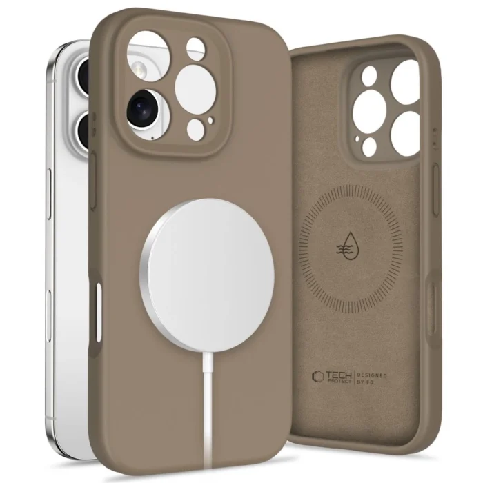 5906302322534.webp Калъф от Tech-Protect Liquid Silicone
MagSafe case за iPhone 16 Pro -
brown - Image 1