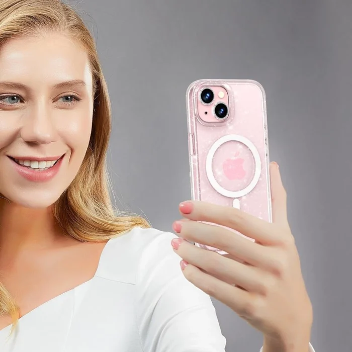 9490713936405-4.webp Калъф от Tech-Protect
FlexAir Hybrid MagSafe iPhone 15
Pro Case - Clear Glitter - Image 5