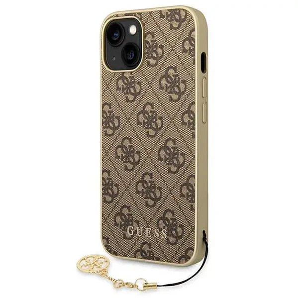 GUHCP14SGF4GBR.webp Калъф от Guess 4G Charm Case за  iPhone 14 Brown - Image 1
