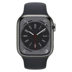 Apple Watch Series 8 GPS + Cellular 41mm Graphite Stainless Steel Case with Midnight Sport Band - Regular - Image 2