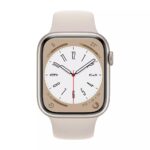 Apple Watch Series 8 GPS + Cellular 45mm Gold Stainless Steel Case with Starlight Sport Band - Regular - Image 2