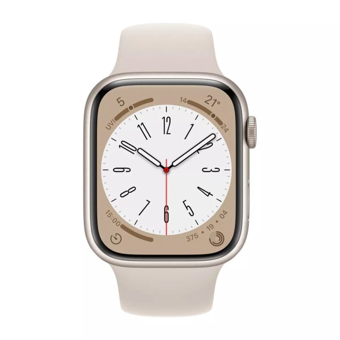 Apple-Watch-Series-8-Gps-Cellular-45Mm-Starlight-Aluminium-Case-With-Starlight-Sport-Band-Regular-in-Qatar-1200x1200 Apple Watch Series 8 GPS + Cellular 45mm Gold Stainless Steel Case with Starlight Sport Band - Regular - Image 2