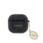 Калъф от Guess 4G Strass Charm case за AirPods 4 black