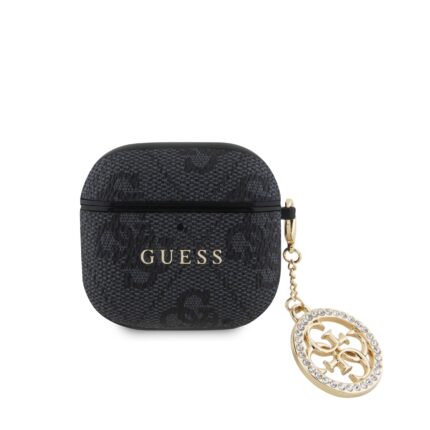 Калъф от Guess 4G Strass Charm case за AirPods 4 black