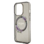 Калъф от Guess PC/TPU Flowers Ring Glossy Logo MagSafe Case за iPhone 14 Pro Max Black - Image 5