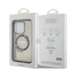 Калъф от Guess PC/TPU Flowers Ring Glossy Logo MagSafe Case за iPhone 14 Pro Max Black - Image 7