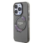 Калъф от Guess PC/TPU Flowers Ring Glossy Logo MagSafe Case за iPhone 15 Pro Max Black - Image 2