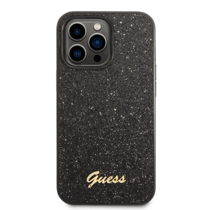Калъф от Guess PCTPU Glitter Flakes Metal Logo Case за iPhone 14 Pro Max Black - Image 2