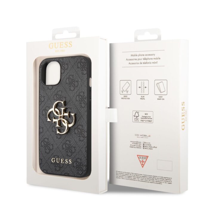 Калъф от Guess PU 4G Metal Logo Case за iPhone 14 Grey - Image 6