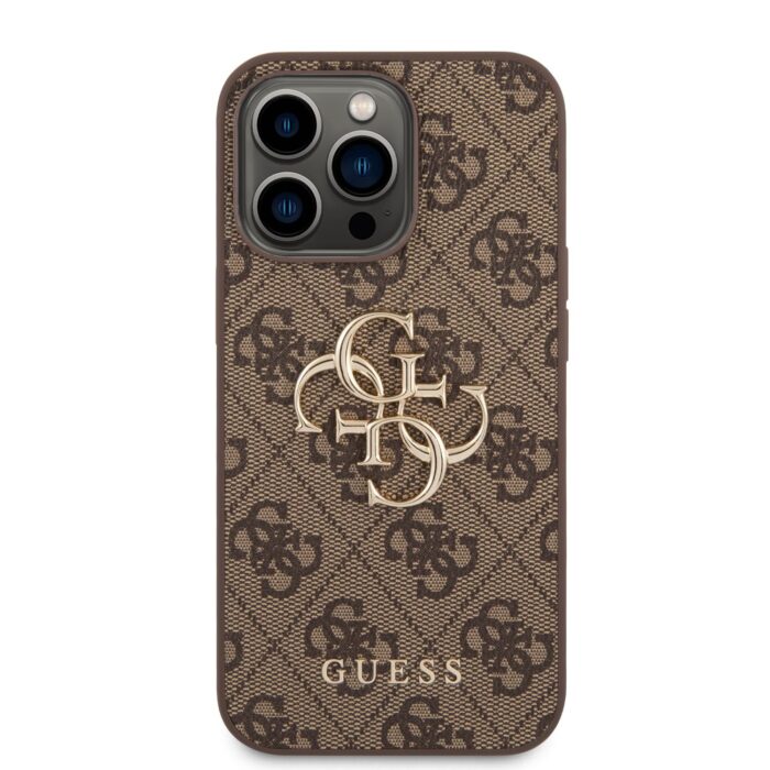 guess-pu-4g-metal-logo-zadni-kryt-pro-iphone-14-pro-brown-1-big_ies10486167.jpg Калъф от Guess PU 4G Metal Logo Case за iPhone 14 Pro Brown - Image 2