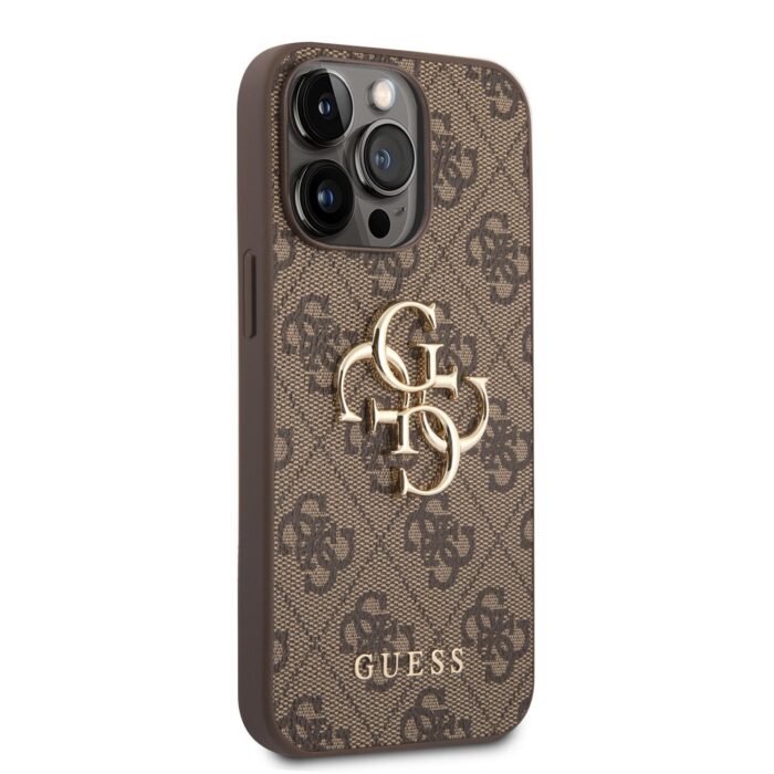 guess-pu-4g-metal-logo-zadni-kryt-pro-iphone-14-pro-brown-2-big_ies10486168.jpg Калъф от Guess PU 4G Metal Logo Case за iPhone 14 Pro Brown - Image 3