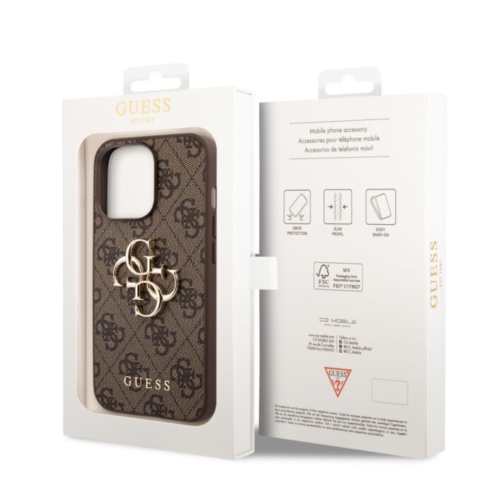 guess-pu-4g-metal-logo-zadni-kryt-pro-iphone-14-pro-brown-5-big_ies10486181.jpg Калъф от Guess PU 4G Metal Logo Case за iPhone 14 Pro Brown - Image 6