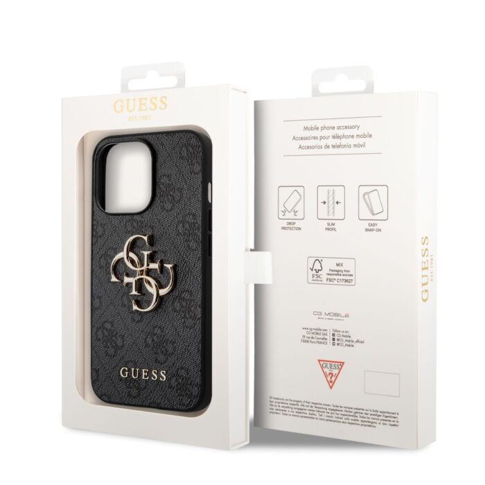 Калъф от Guess PU 4G Metal Logo Case за iPhone 14 Pro Max Grey - Image 6