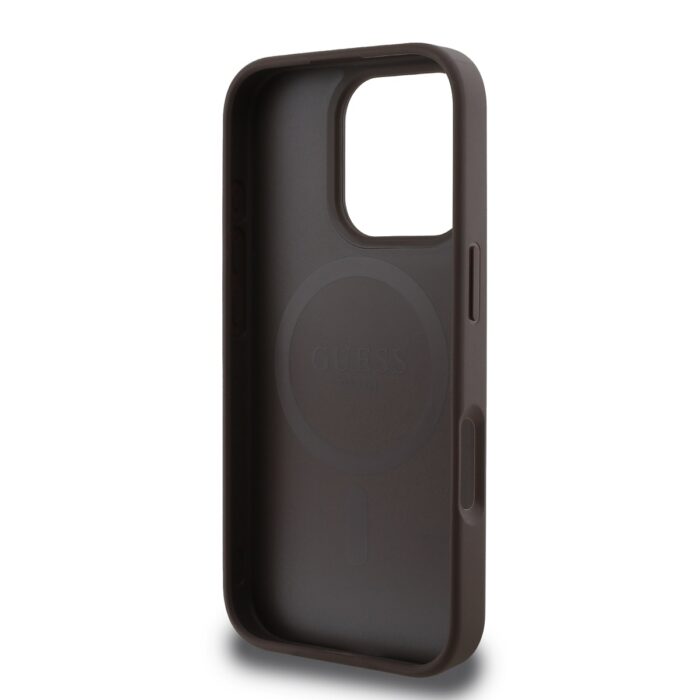 Калъф от Guess PU 4G Peony MagSafe Case for iPhone 16 Pro Max Brown - Image 5