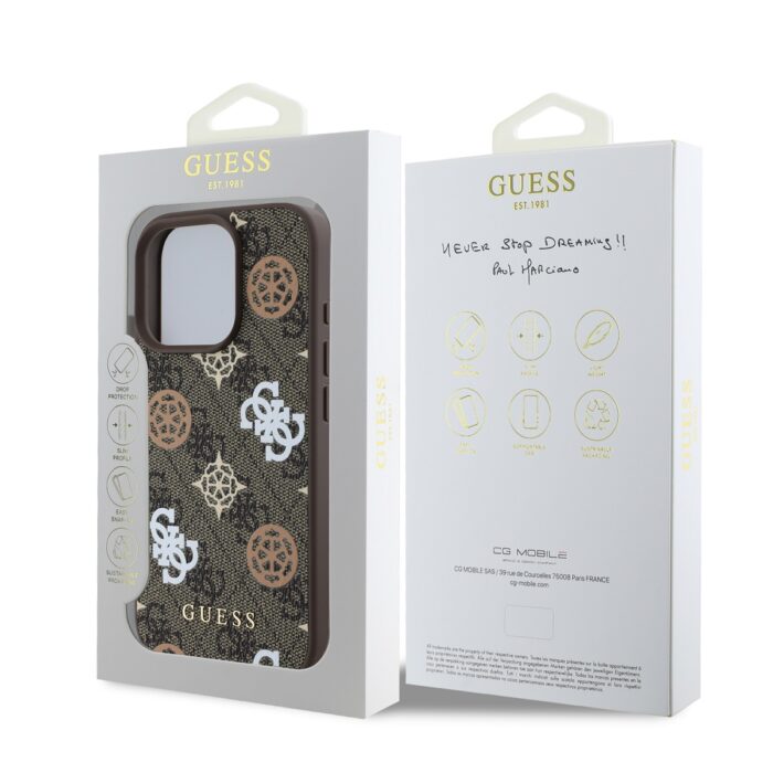 Калъф от Guess PU 4G Peony MagSafe Case for iPhone 16 Pro Max Brown - Image 6