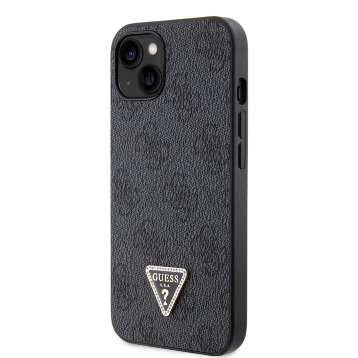 Калъф от Guess PU 4G Strass Triangle Metal Logo Case за iPhone 15 Black - Image 2