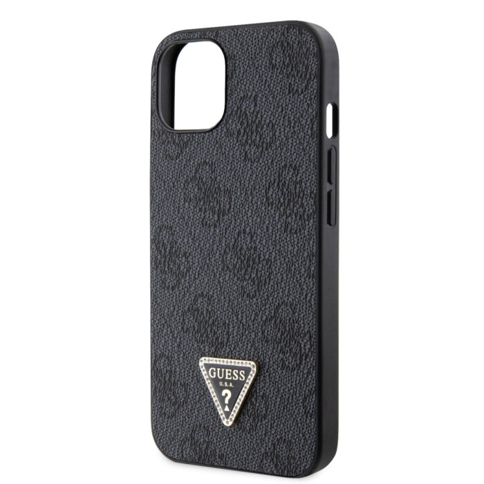 Калъф от Guess PU 4G Strass Triangle Metal Logo Case за iPhone 15 Black - Image 6