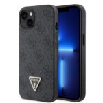 Калъф от Guess PU 4G Strass Triangle Metal Logo Case за iPhone 15 Black