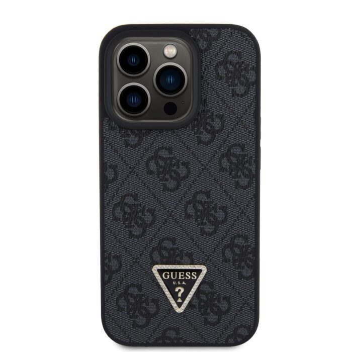 Калъф от Guess PU 4G Strass Triangle Metal Logo Case за iPhone 15 Pro Black - Image 2