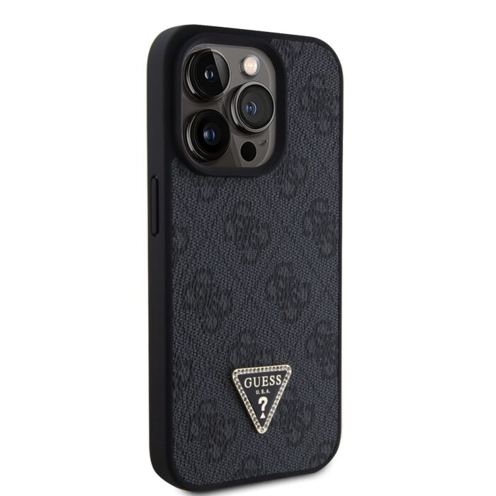 Калъф от Guess PU 4G Strass Triangle Metal Logo Case за iPhone 15 Pro Black - Image 3