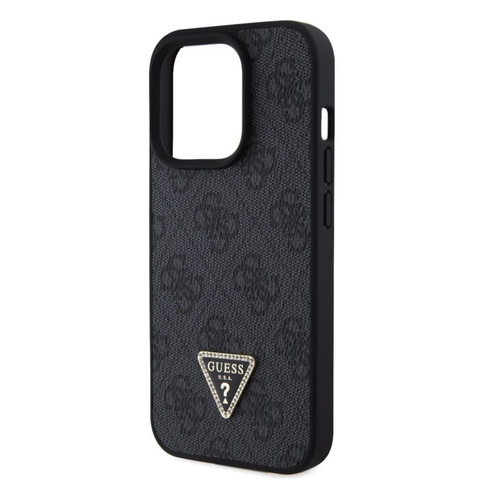 Калъф от Guess PU 4G Strass Triangle Metal Logo Case за iPhone 15 Pro Black - Image 4