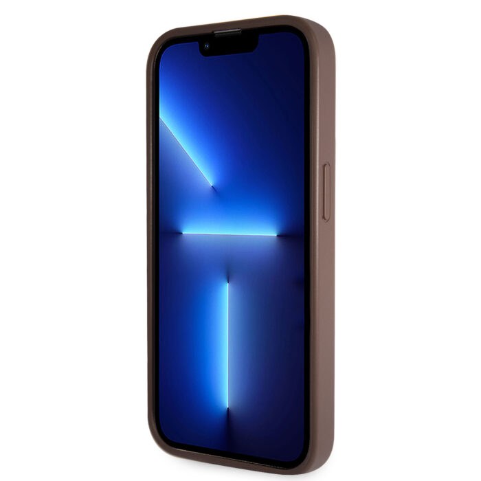 Калъф от Guess PU 4G Strass Triangle Metal Logo Case за iPhone 15 Pro Brown - Image 5