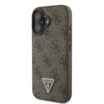 Калъф от Guess PU 4G Strass Triangle Metal Logo Case за iPhone 16 Brown - Image 3