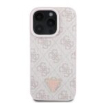 Калъф от Guess PU 4G Strass Triangle Metal Logo Case за iPhone 16 Pro Pink - Image 2