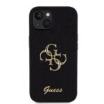 Калъф от Guess PU Fixed Glitter 4G Metal Logo Case за iPhone 15 Black - Image 3