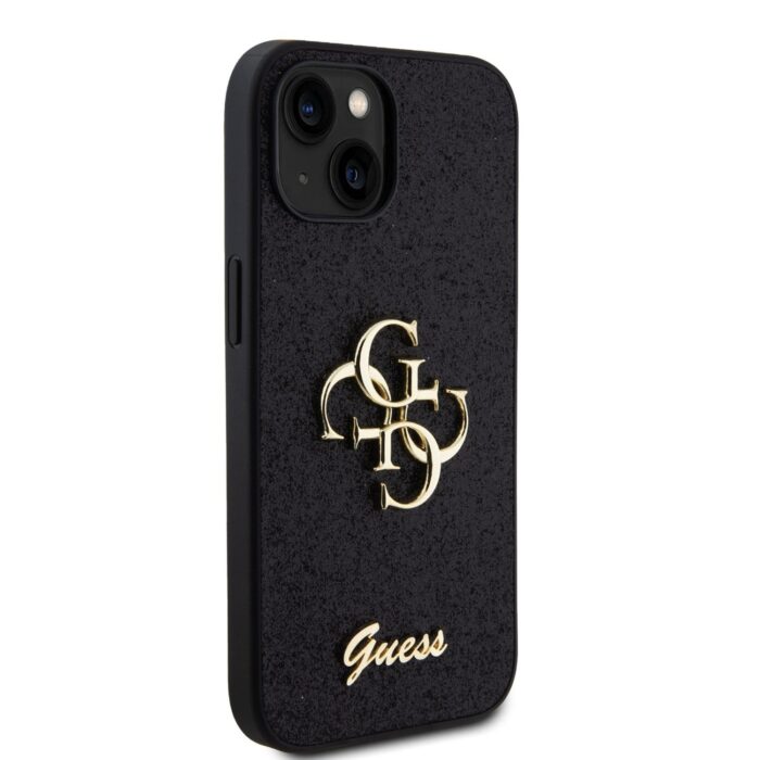 guess-pu-fixed-glitter-4g-metal-logo-zadni-kryt-pro-iphone-15-black-3-big_ies11898825.jpg Калъф от Guess PU Fixed Glitter 4G Metal Logo Case за iPhone 15 Black - Image 4